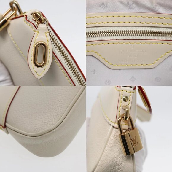 LOUIS VUITTON Suhari Lockit Clutch Bag Leather White M95629 LV Auth 94716A - Picture 13 of 15